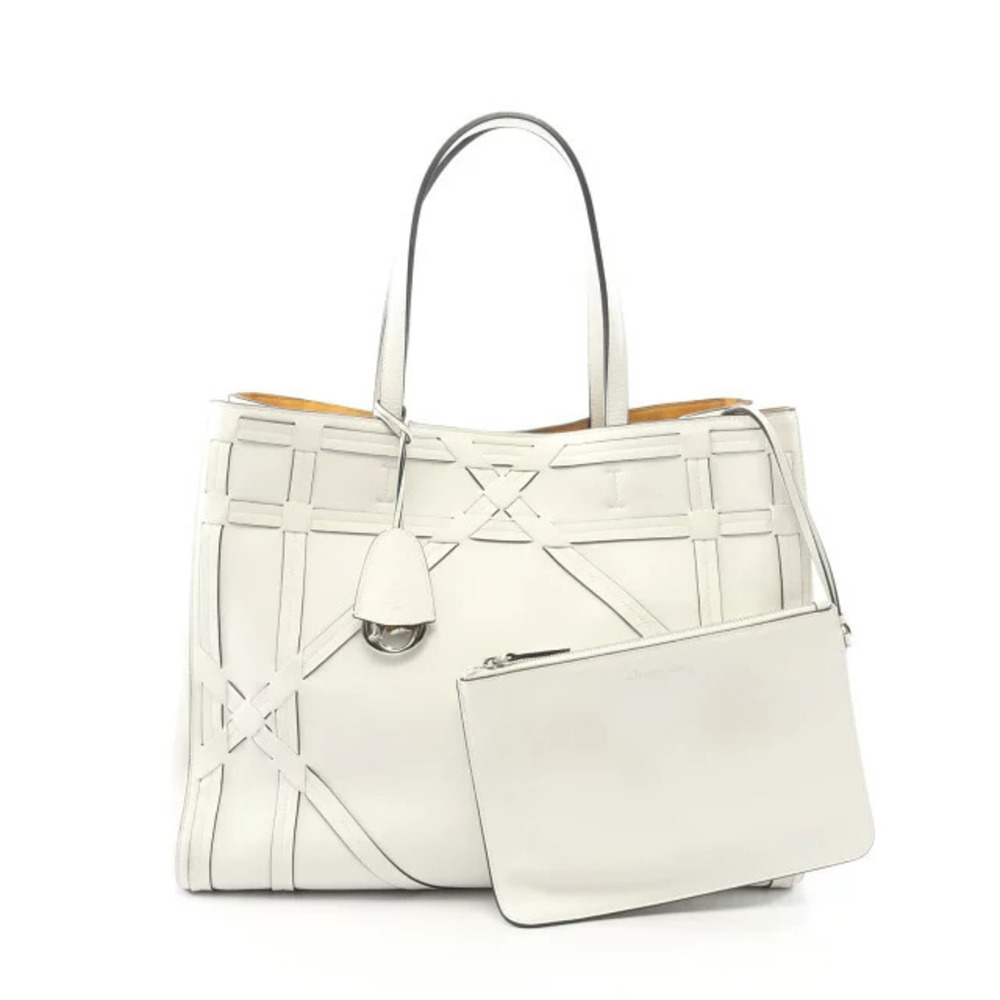 Christian Dior Giant Cannage Connect Tote Bag Leather White